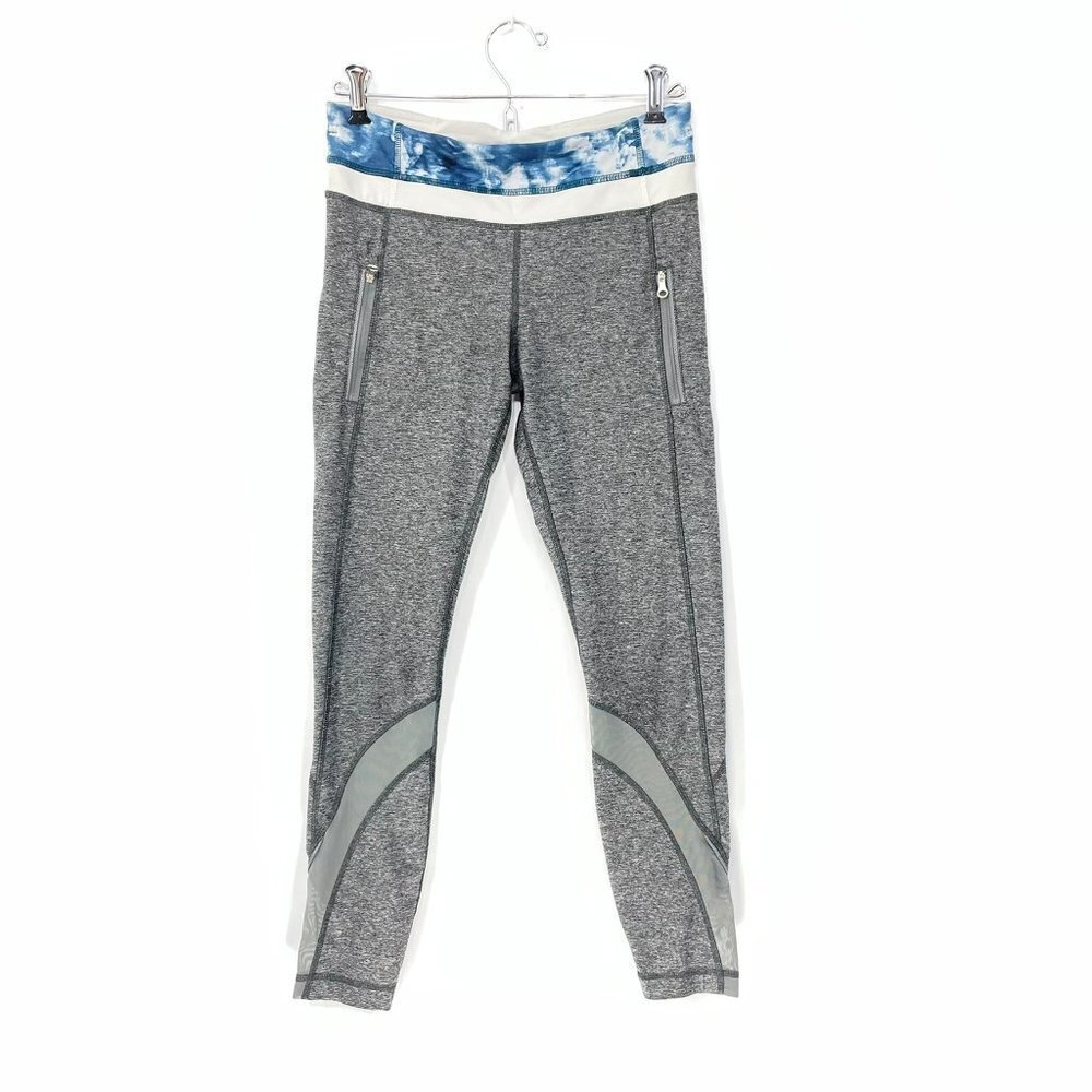 Lululemon InspireTight‎ II Mesh Panels Size 6 Heathered Gray Sea Side Leggings